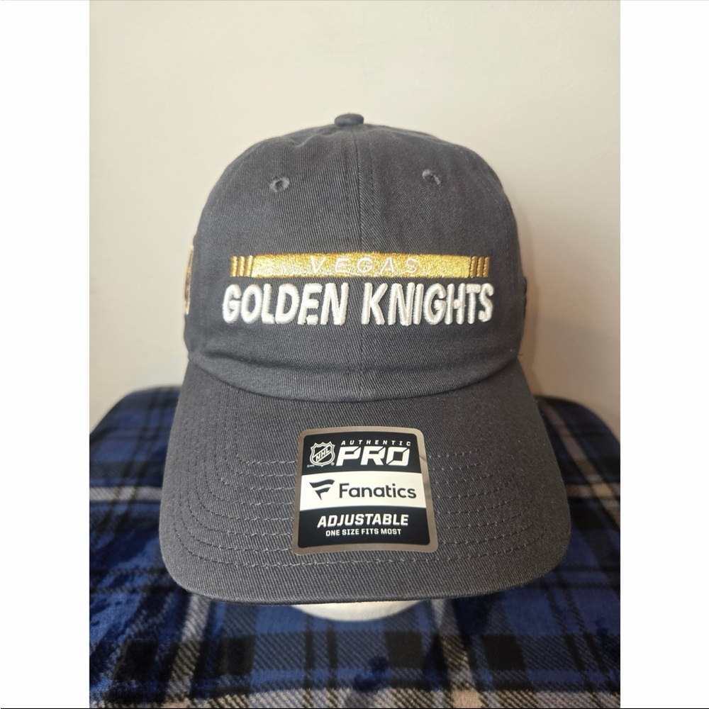 Vegas Golden Knights Fanatics NHL Authentic Pro Adjustable Hat Charcoal Gray NWT